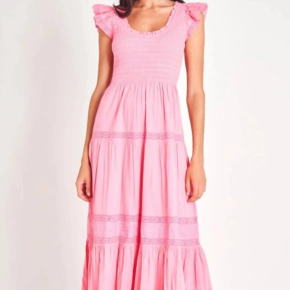 LoveShackFancy Dresses & Skirts - LoveShackFancy Chessie Maxi Dress New Pink Size Medium